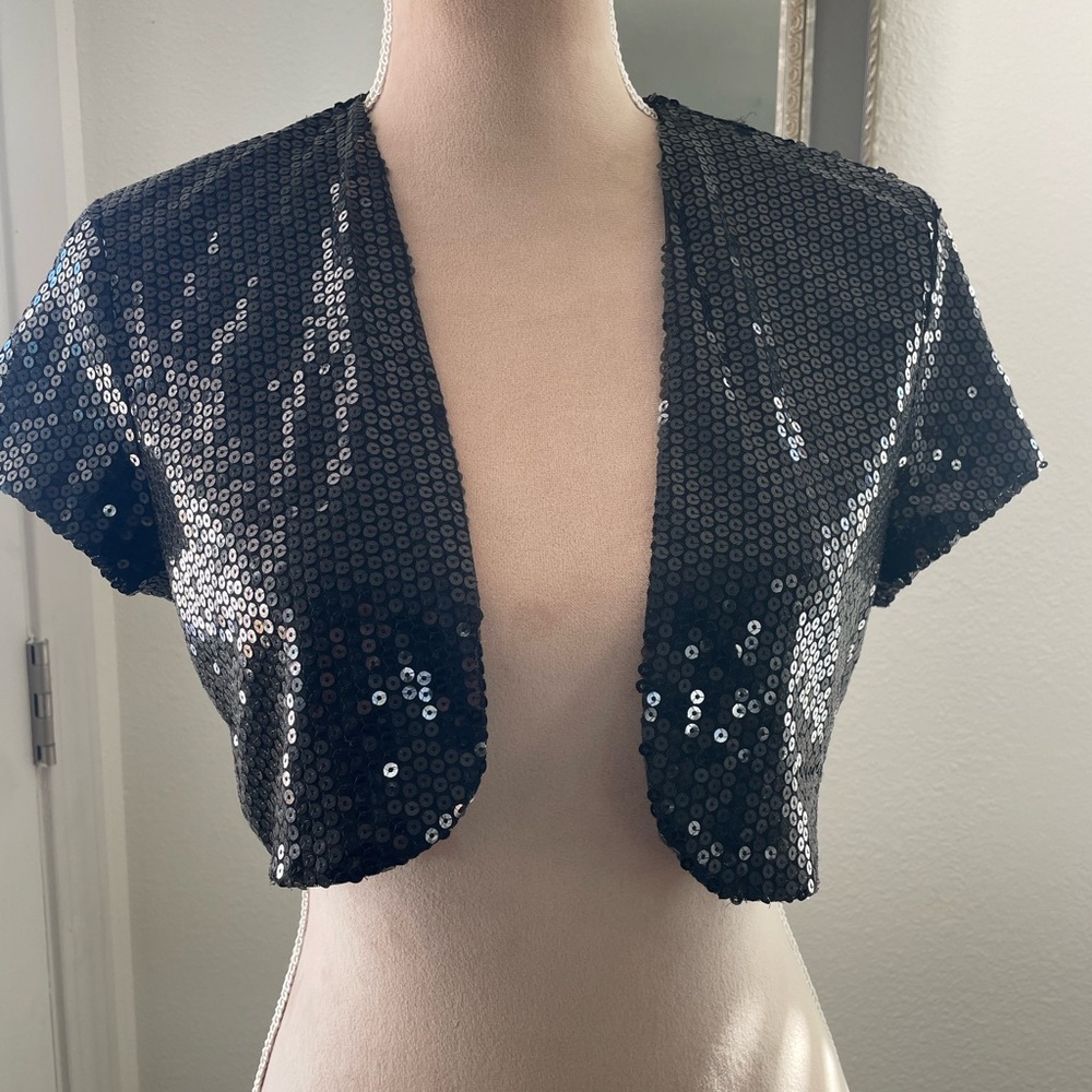 Charlotte Russe Black Sequin Jacket